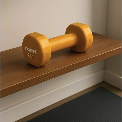 Гантели для фитнеса York Fitness виниловые круглые 2х2кг желтый - фото 7