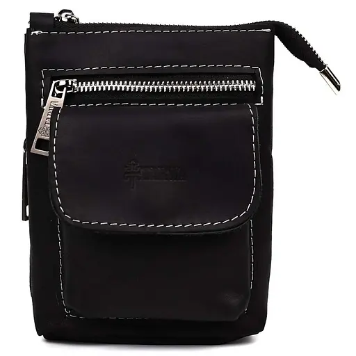 Кожаная мужская сумка через плечо TARWA 17х14х5,5 см sum0026662 - фото 3