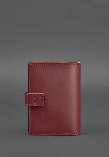 Шкіряна обкладинка для паспорта 5.0 (з віконцем) бордова Краст - фото 5