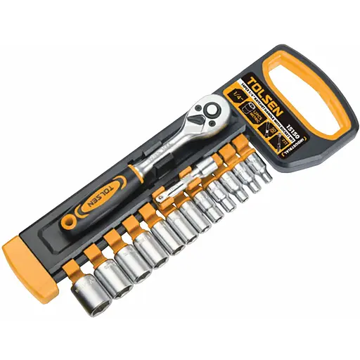 Набор торцевых головок Профи, 1/4, CrV, 14 шт Tolsen hoz0012689 - фото 1