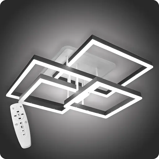 Люстра світлодіодна 517 Dlight 3color з пультом 145Вт Чорний (01865) - фото 2