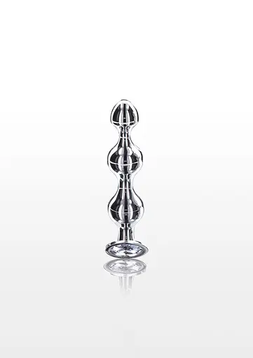Анальний стимулятор Anal Play Diamond Star Beads S 10.5 см (сріблястий) - фото 3