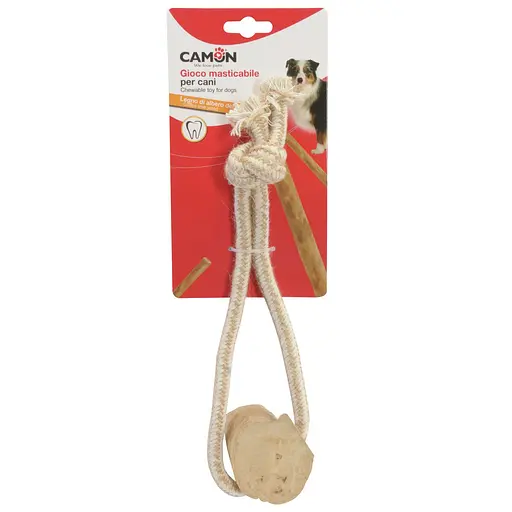 Іграшка для собак Camon шматок з кавового дерева на мотузці 28 см (AD701)