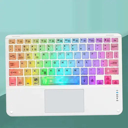 Клавиатура Koyo с подсветкой и тачпадом white Russian Bluetooth