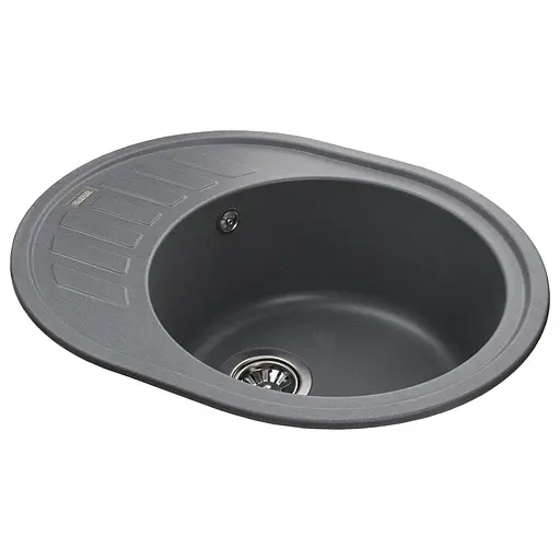 Кухонная мойка гранитная Globus Lux Arno серый металлик 620х500мм-А0003, Серый - фото 2