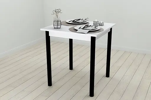 Стіл кухонний Ferrum-decor Агата 75x70x70 Чорний ДСП Біле 16мм (FRD-106245) - фото 4