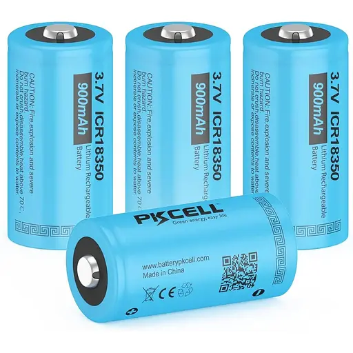 ICR18350 Аккумуляторная батарея 3,7 В, литий-ионные 900 мАч Батареи для факела, игрушки, упаковка из 4 штук, PKCELL