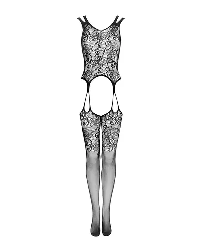 Бодістокінг Obsessive Bodystocking F237 рослинне плетіння імітація панчох S/M/L - фото 5