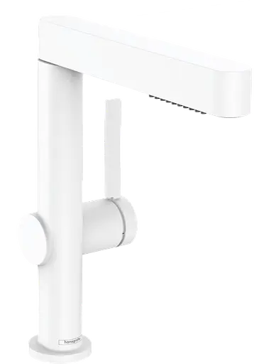 Змішувач для раковини з висувною лійкою Hansgrohe Finoris 76063700 білий матовий - фото 1