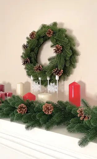 Венок хвойный рождественский Hvoya Lux литой зеленый 40 см - фото 7