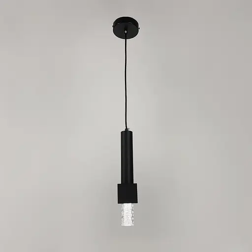 Геометричний підвіс у чорному корпусі із прозорим розсіювачем 30х6 см | Арт. AA 437/1 BK | Line F - фото 2