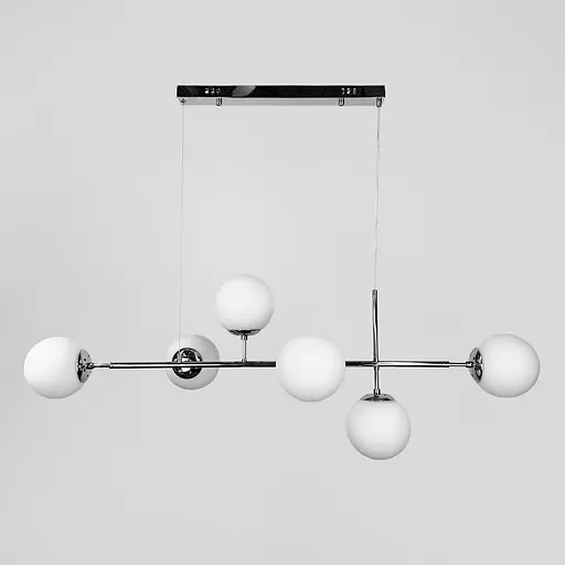 Люстра видовжена хромованому корпусі на 6 плафонів (тип В) | Line F | Арт. SGJ7/6B CH+WT - фото 2