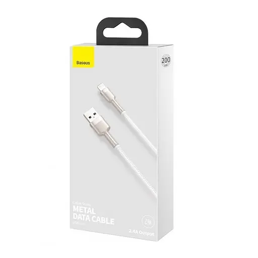 Кабель Baseus Cafule Series Metal Data Cable USB to Lightning 2.4A 2 м Белый - фото 3