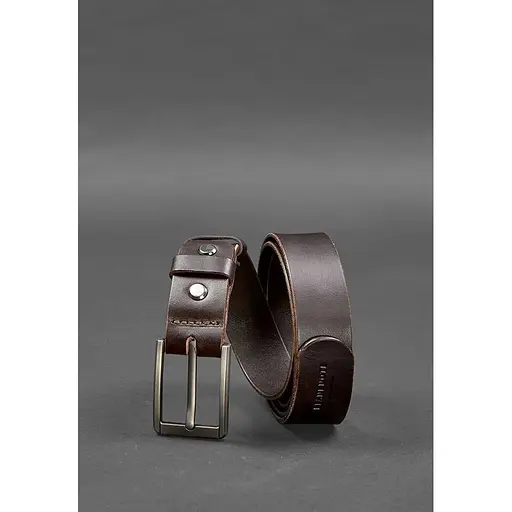 Мужской кожаный узкий ремень BlankNote 30 мм Коричневый - фото 5