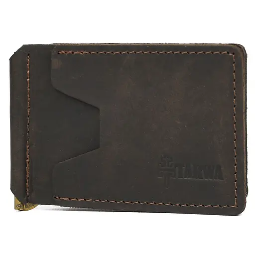 Зажим с монеткой кожаный темно-коричневый Tarwa 11.5х8х1 см acs0032184 - фото 7