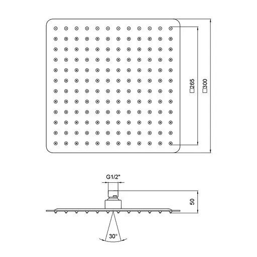 Верхній душ Lidz (CRM)- 51 10 104 30, Хром - фото 2