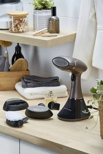 Russell Hobbs Отпариватель компактный Steam Genie Aroma, 1800Вт, 200мл, постоянный пар - 32гр, керам. подошва, черно-коричневый - фото 6