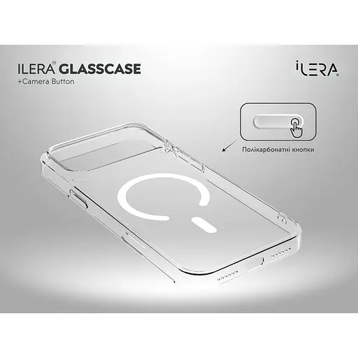 Чехол iLera GlassCase + Camera Button with MagSafe для Apple iPhone 17 Pro Max Transparent ILGCLCa17PrMx (150420) - фото 4