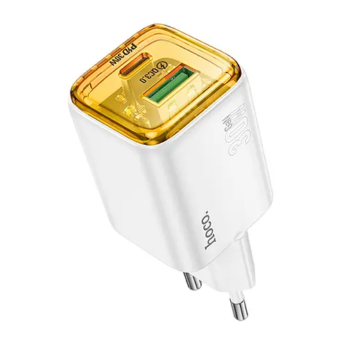 СЗУ Hoco N53 Monsoon PD30W+QC3.0 (1USB-A/1C) White