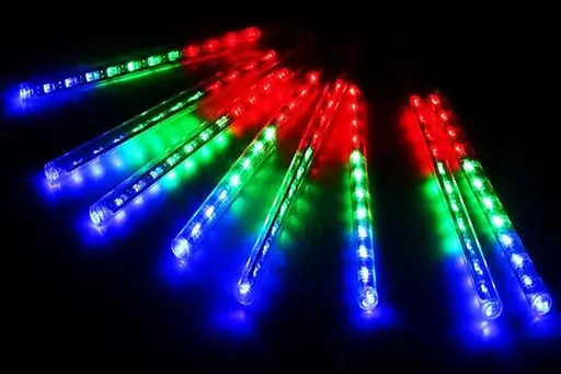 Гирлянда светодиодные сосульки 8 шт 50 см (прозрачный шнур) Цветная - фото 3