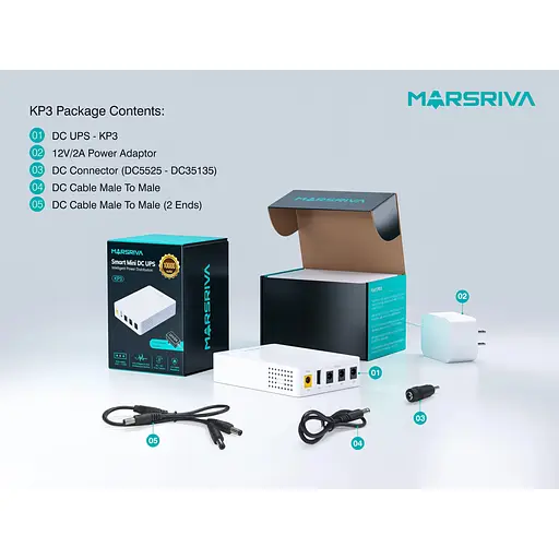 Устройство бесперебойного питания MARSRIVA KP3, 18 W 10000 mAh для роутера - фото 8