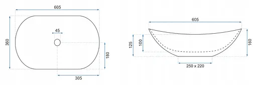 Умивальник Rea Royal granit накладний REA-U8596, Сірий - фото 5