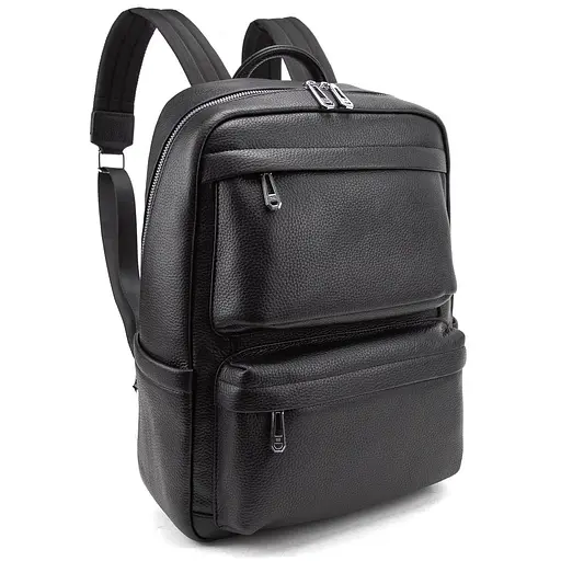 Мужской кожаный рюкзак черный Tiding Bag A25F-210727A