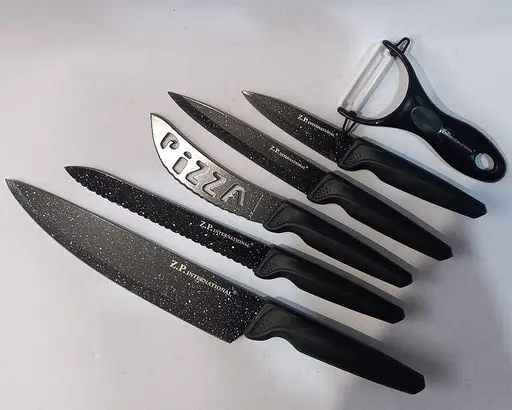 Набор ножей Zepline ZP-655 Черный 6 предметов - фото 3