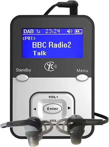 Yaakin K2, цифрове радіо Go DAB/DAB+/FM, акумуляторна батарея, портативний кишеньковий приймач, у комплекті - фото 5