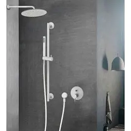 Смеситель для душа Paffoni Light без встраиваемой части с металлической накладкой white matt LIGBOX015BO/M, Белый матовый - фото 3