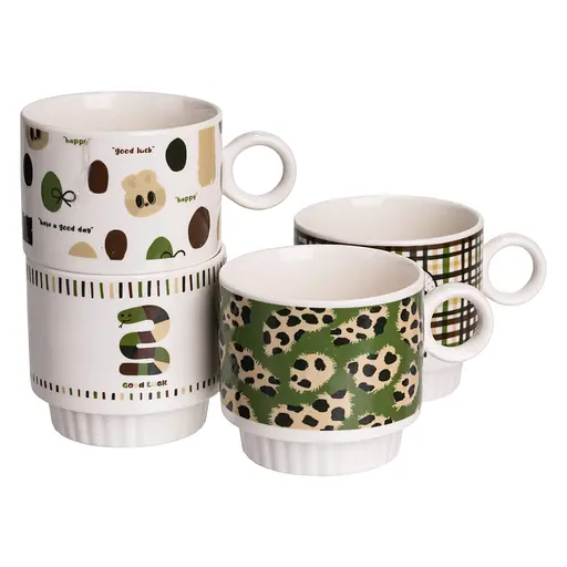 Набор чашек фарфоровых Lucky 4 шт. 300 мл FM-16 - фото 2