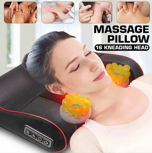 Массажная подушка Edem (разминание, массаж Шиацу, прогрев) Black - фото 5