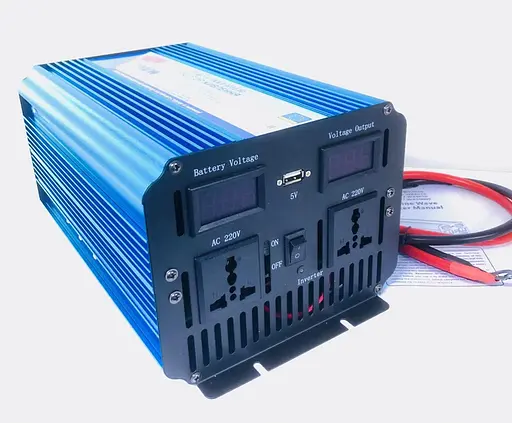 Преобразователь напряжения Power Inverter Wimpex WX-2100 UPS с зарядкой инвертор чистая синусоида LED дисплей 12 Вт 220 Вт Синий 2000 Вт - фото 2
