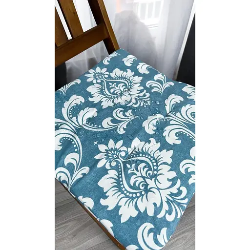 Водоотталкивающая подушка на стул Вензель петроль (2 шт.) - фото 7