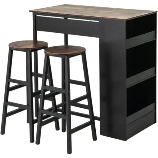 Барный стол и 2 барных стула Costway Picmi в стиле Loft