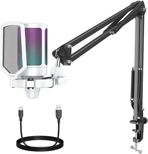Мікрофон Fifine A6TW USB White (A6TW) - фото 2