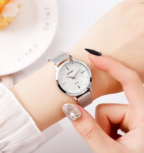 Наручний годинник жіночий Skmei 1528 Silver, 1528SI (18410) - фото 3