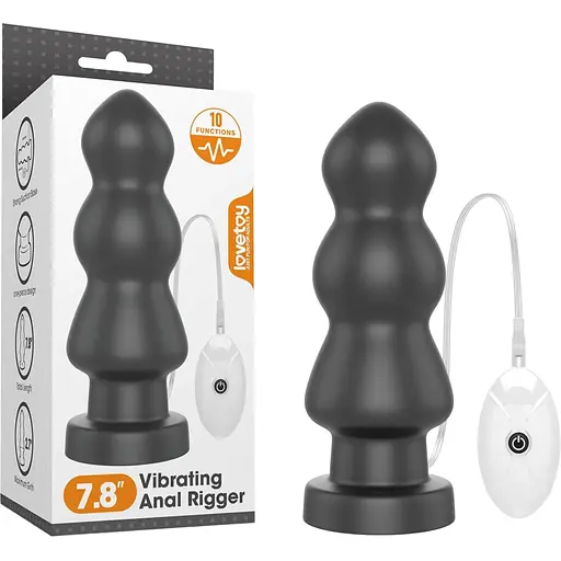 Анальна пробка LoveToy King Sized Vibrating Anal Rigger 20 см (чорний)