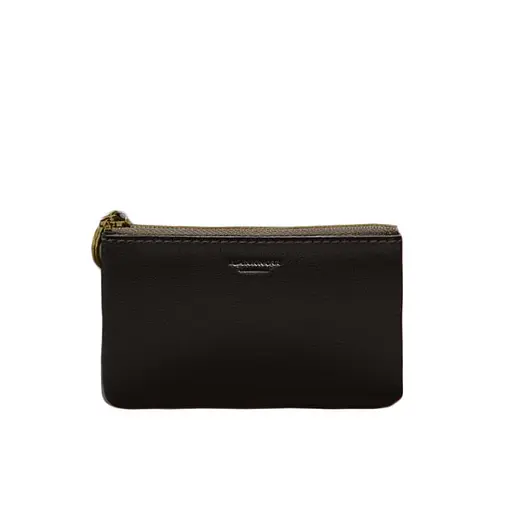 Кожаная монетница / мини-косметичка 3.0 темно-коричневая краст - фото 5