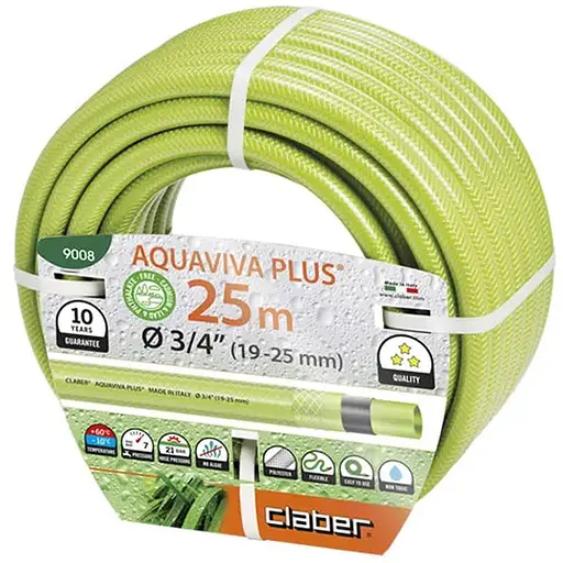 Шланг поливочный 3/4", 25м Aquaviva Plus, салатовый