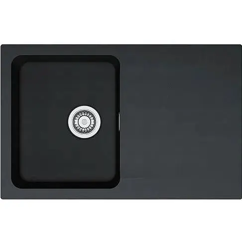 Кухонна мийка Franke Orion, тектонайт, прямокутник, з крилом, 780х500х180мм, чаша - 1, накладна, OID 611-78, чорний