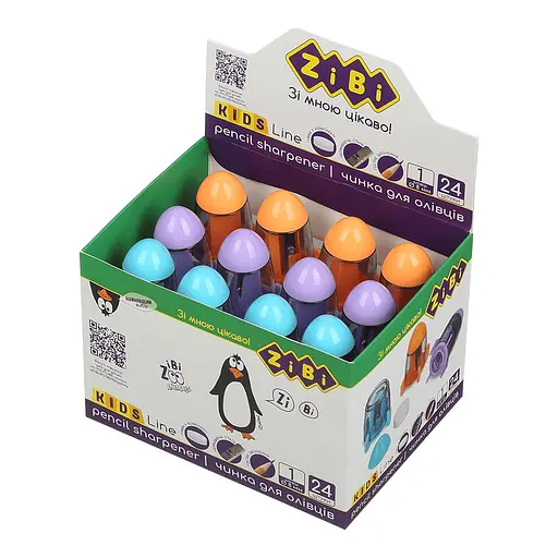 Точилка с ластиком Spaceship, с контейнером, 1 отверстие, пластиковый корпус, KIDS Line, 24 шт. (В ассортименте)