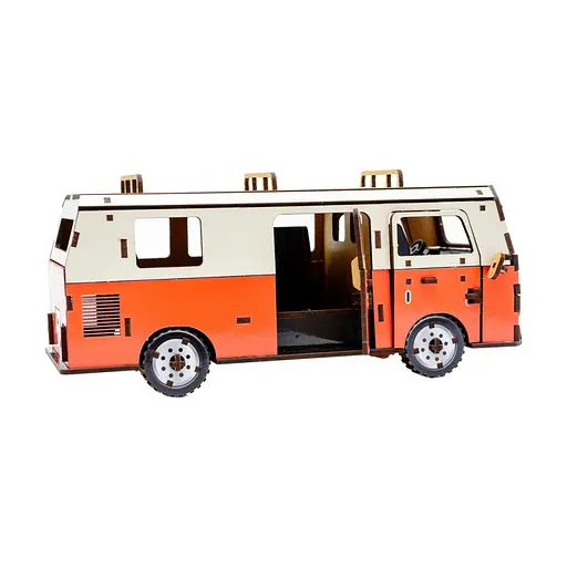 Деревянный 3D конструктор Микроавтобус PuzzleOk Puz-00926 156 деталей - фото 5