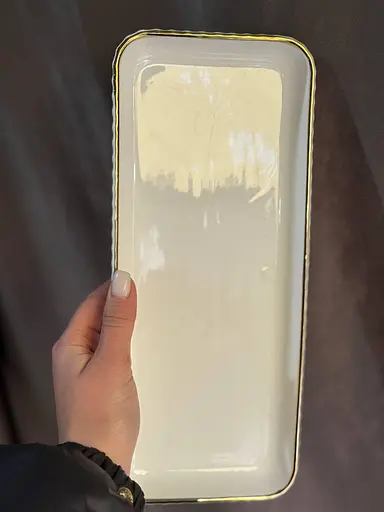 Керамическое блюдо 1565 G для сервировки с декоративной подставкой 30х12,5см - фото 6