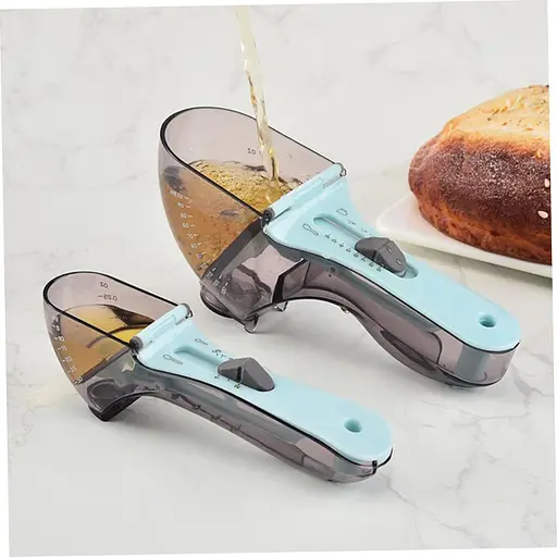 Регульовані мірні ложки пластикові набір із 2 шт. різних розмірів (30 та 130 мл) з макс. виміром до 300 г, Kitchen Master 86286 - фото 6