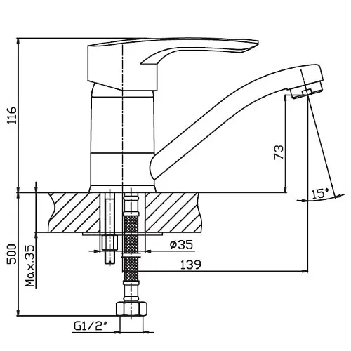 Змішувач для кухні Haiba HANSBERG 004 матовий HB0188 - фото 2