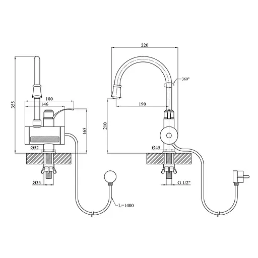 Проточний водонагрівач Kroner KRM Volt - CW091 з дисплеєм CV020401 - фото 2