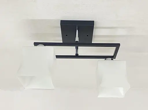 Стельова Люстра на 2 плафони VALESO 6957B/2 (Чорний+Хром)