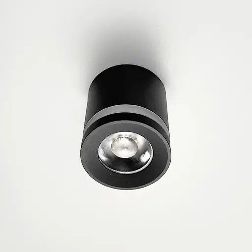 Накладний чорний циліндричний світильник 3000K Ø7х8 см | Line F | Арт. 8243 B-L QY-S - фото 4