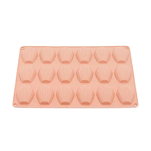 Форма силиконовая для выпечки печенья Мадлен на 18 ракушек 32х24х1.4 см C381, Kitchen Master Бежевый 87171 - фото 5